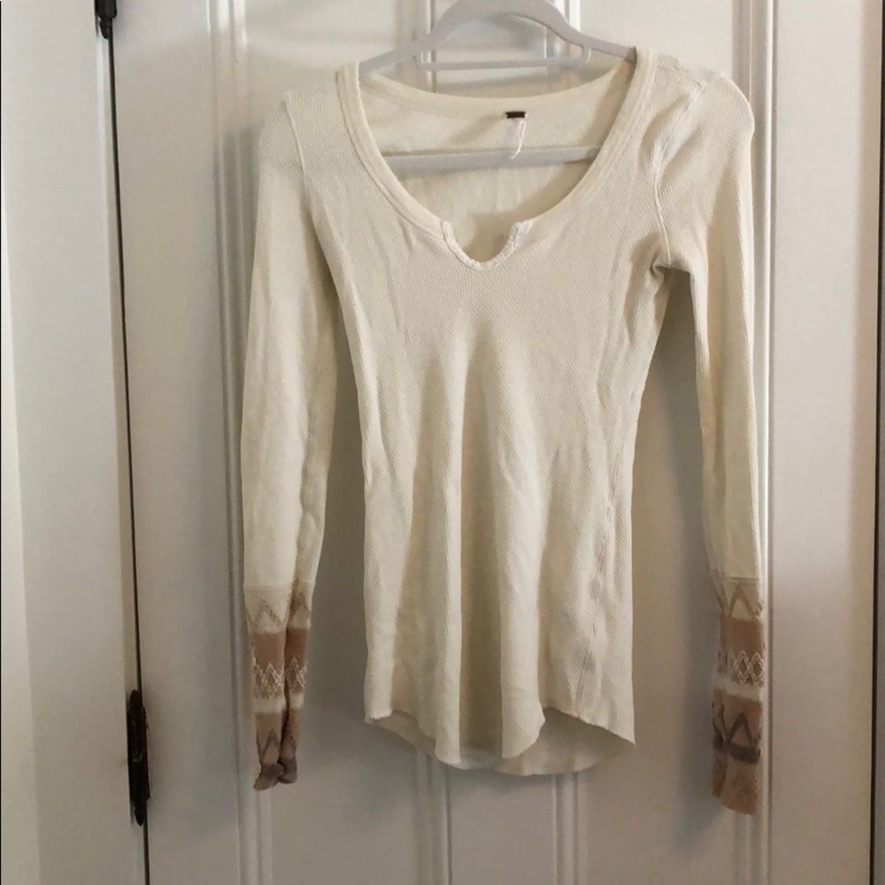 Free people detailed waffle tee